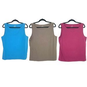 Lot 3 J Jill Supersoft Boat Neck Tank Tops Shirt